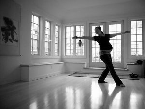 Pregnant woman exercising