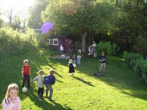 Children playing in the yard