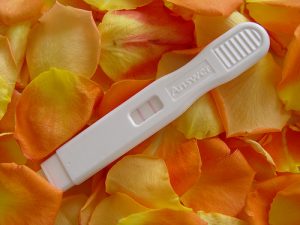 pen pregnancy test with flowers